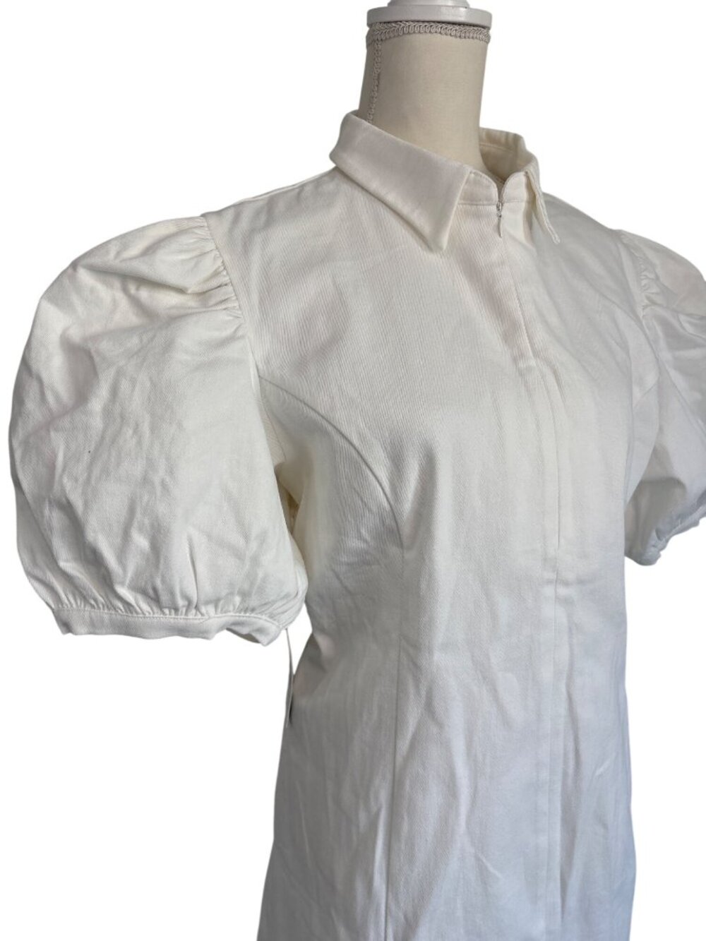 Tuckernuck Hyacinth House Front Zip Denim Mini Dress in White New Womens - Picture 7 of 11